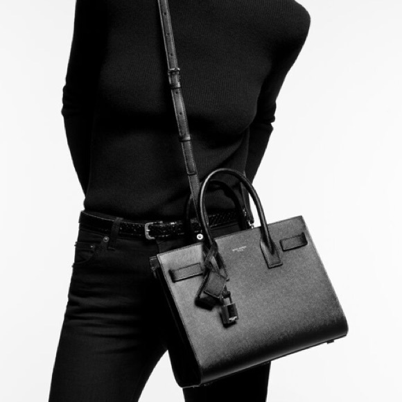 Saint Laurent Small Pink/Black Sac du Jour - Picture 10 of 11